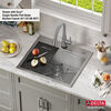 25” Workstation Kitchen Sink Drop-In Top Mount 16 Gauge Stainless Steel Single Bowl with WorkFlow™ Ledge and Accessories